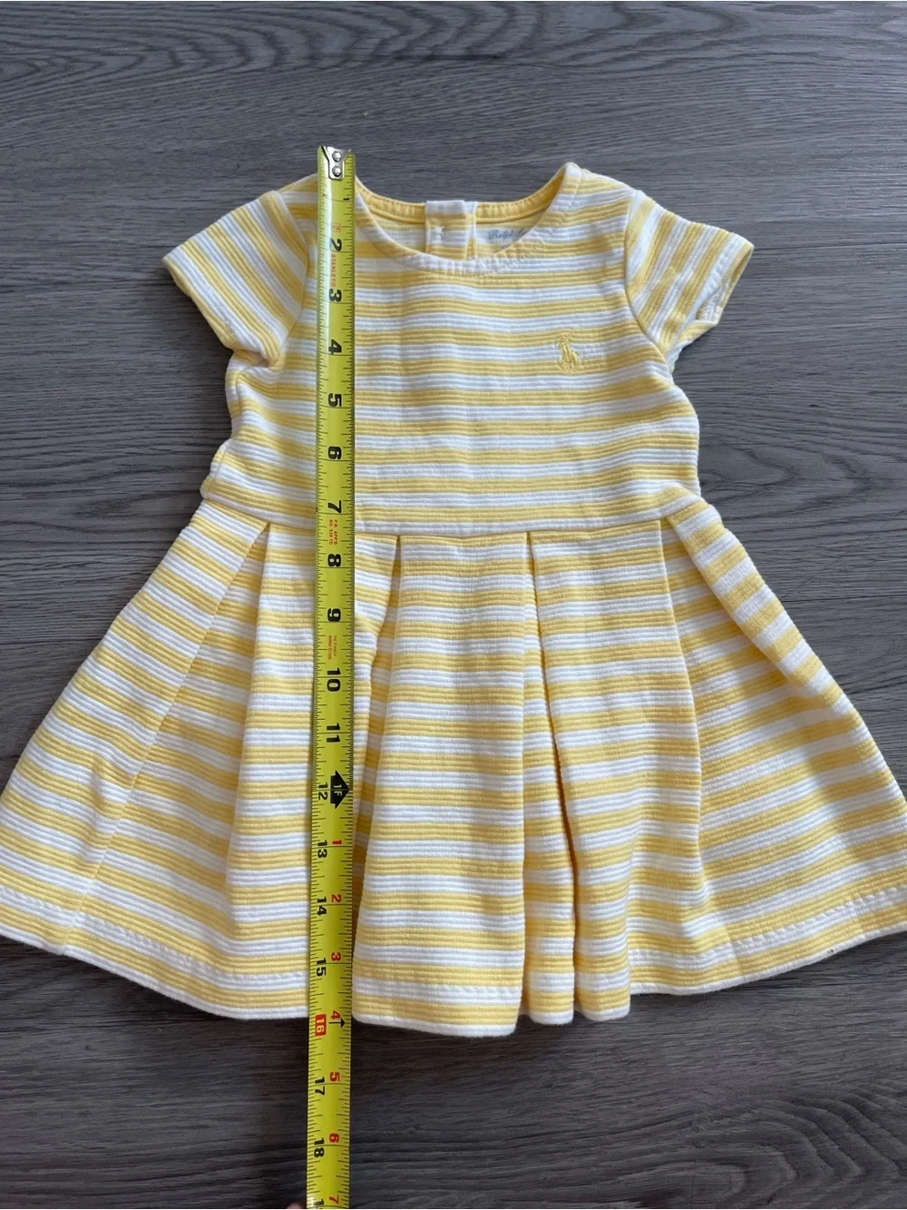 Ralph Lauren Yellow and White Striped Girls' dress 9M